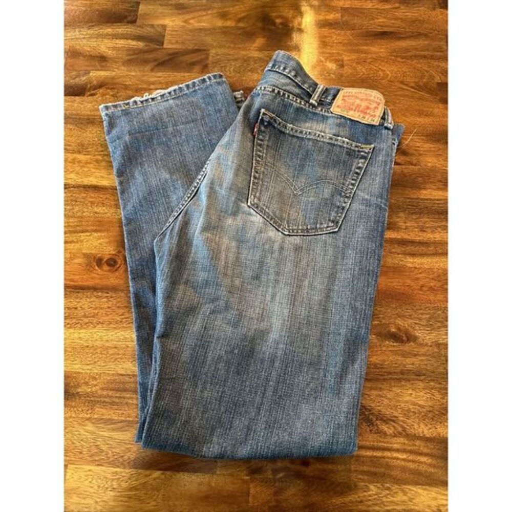 Men Levi's 505 Dark Stonewash‎ Regular Fit Straight Leg 100% Cotton Jeans 38x34